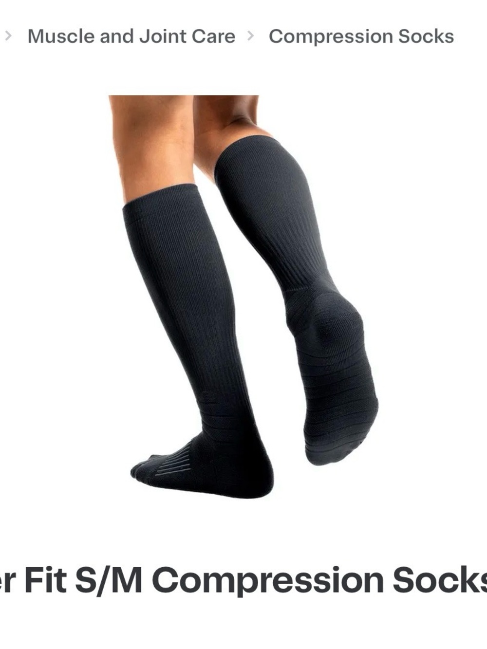 Compression Knee-High Socks for Men - Black